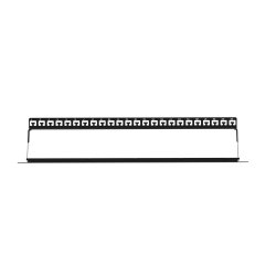 Ager Modular Patch Panel, Shielded 24-Port, Blank, 1U, Rack Mount, Black Ral 900