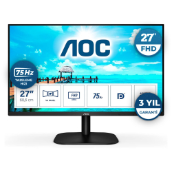 27&Quot; Aoc 27B2Qam Va 4Ms 75Hz 250Nt Hdmi Vga Dp Mm Vesa 3Yıl Garanti Monit&Ouml;R