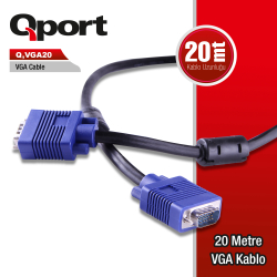Qport 20M 15 Pi̇n Fi̇treli̇ Moni̇t&Ouml;R / Vga Kablo (Q-Vga20)