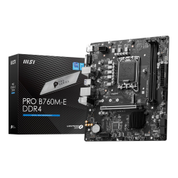 Msi Pro B760M-E Ddr4 Soket 1700 Ddr4 4800(Oc) Pci-E ,M.2 Usb3.2 Hdmi,Vga, 1X 1G 