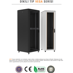 Ager Vega Serisi  24U W=800Mm D=800Mm 19'' %63 Perfore Kapak Dikili Tip Kabinet