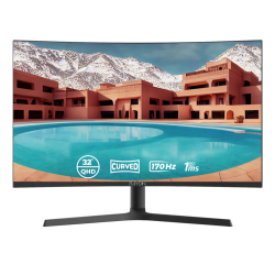 32&Quot; Raydin Qhd 2K Curved Va 1Ms 170Hz 250Nt Hdmi Dp Mm Vesa Pivot Freesync Oyu